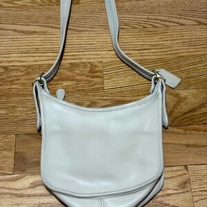 Coach Cream Pebbled Leather Shoulder Bag